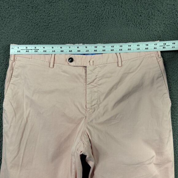 PT01 Pants Mens 34x36 Pink Slim Fit Stretch Chinos Preppy Made in Italy - Picture 9 of 14